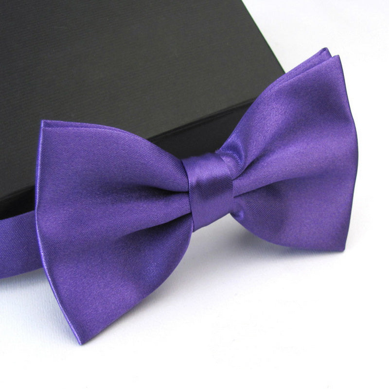 Wholesale Solid Color Men's Formal Suit Polyester Bow Tie