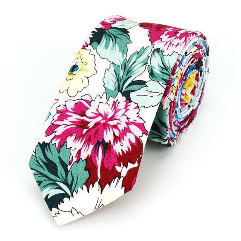 Wholesale Fashion Men And Women Bright Color Flowers Printed 6cm Tie