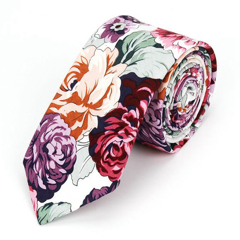 Wholesale Fashion Men And Women Bright Color Flowers Printed 6cm Tie