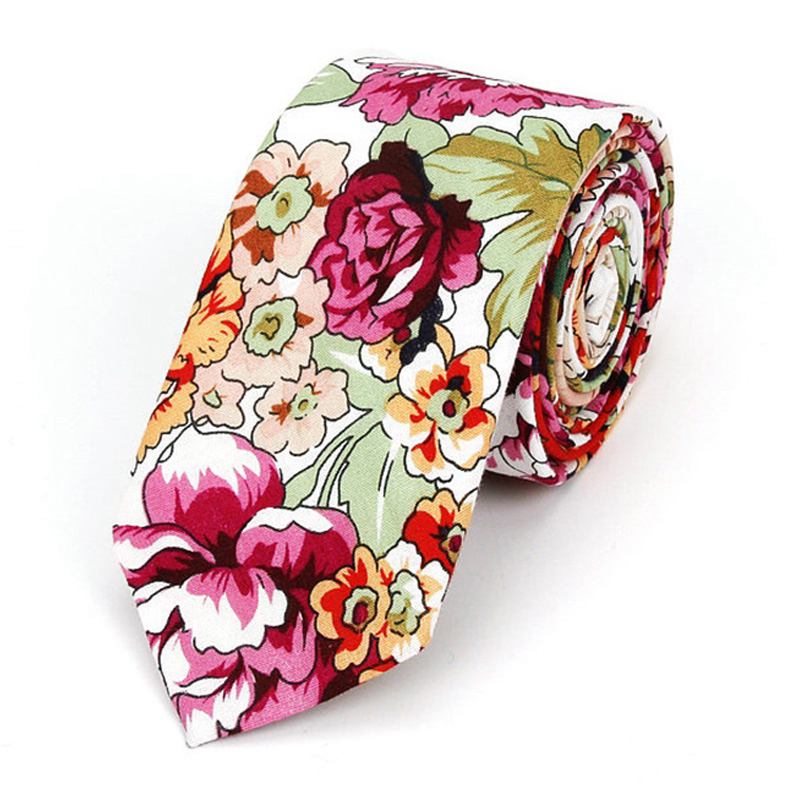 Wholesale Fashion Men And Women Bright Color Flowers Printed 6cm Tie