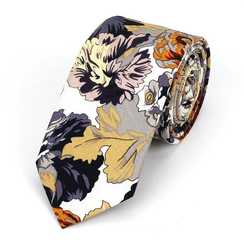 Wholesale Fashion Men And Women Bright Color Flowers Printed 6cm Tie