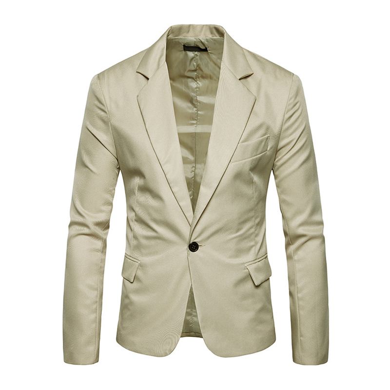 Wholesale Wholesale Men Cotton Solid Color Long Sleeves Lapel Slim Fit Suit Jacket