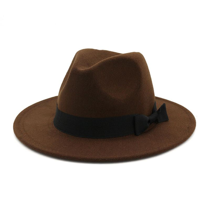 Wholesale Men And Women Solid Color Party Wear Felt Jazz Hat