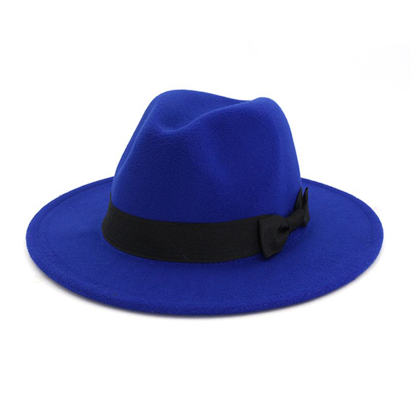 Wholesale Men And Women Solid Color Party Wear Felt Jazz Hat