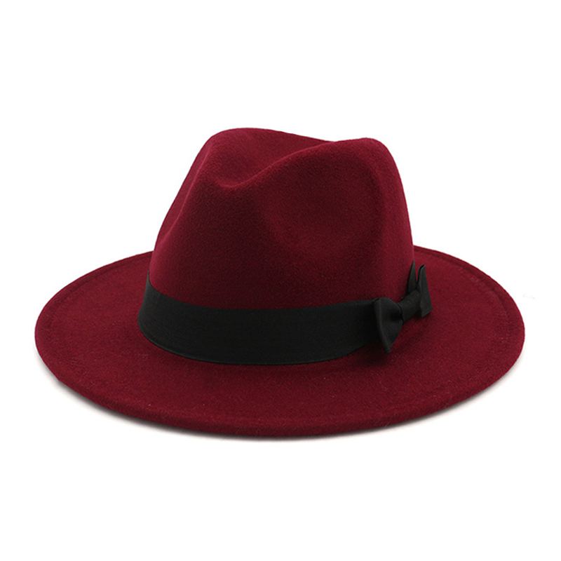 Wholesale Men And Women Solid Color Party Wear Felt Jazz Hat