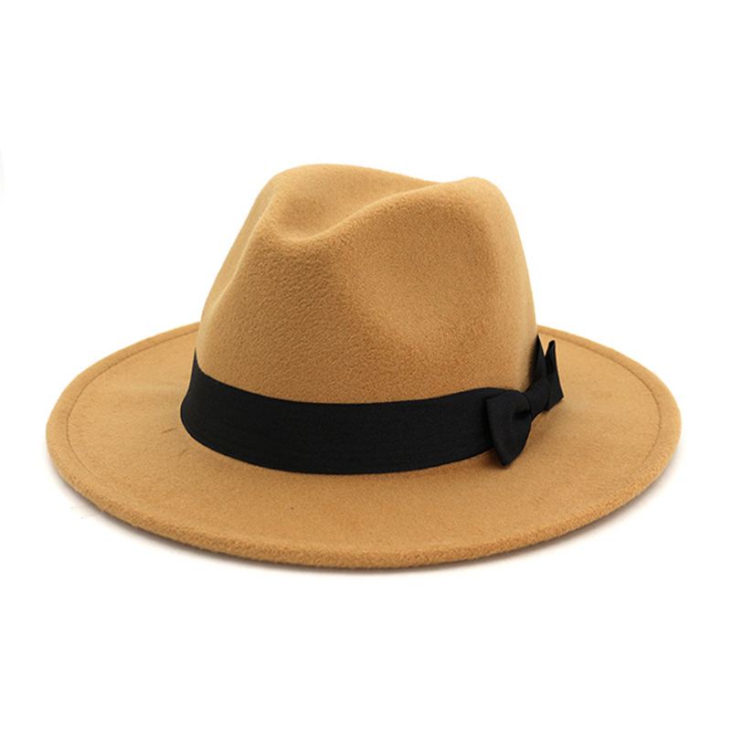 Wholesale Men And Women Solid Color Party Wear Felt Jazz Hat