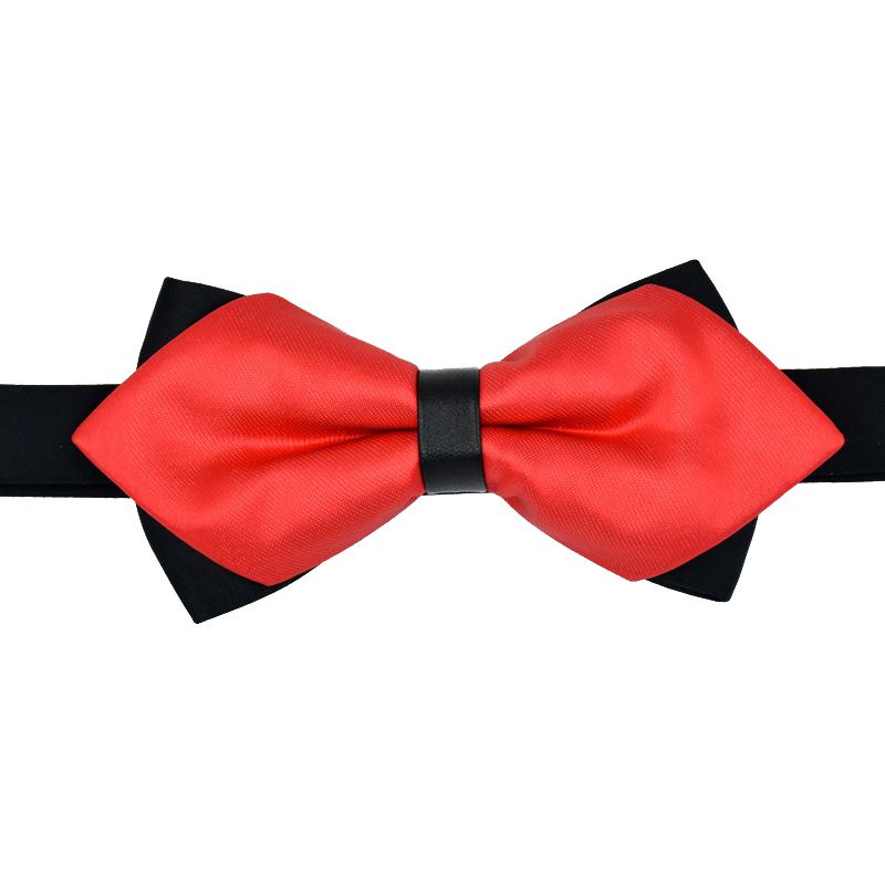 Wholesale Good Quality Men Fashion Double Layers Pointed Pattern Bow Tie