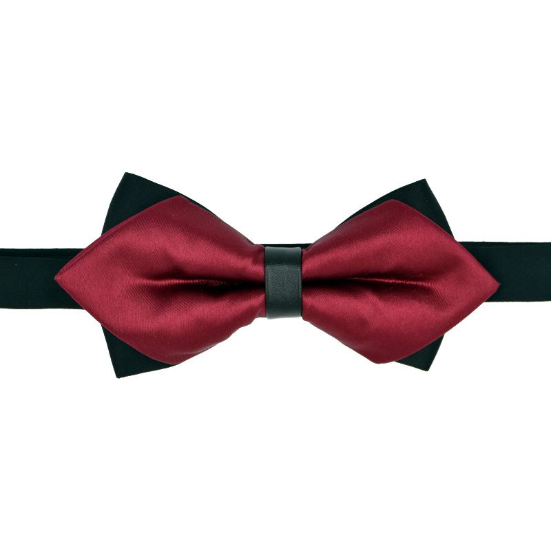 Wholesale Good Quality Men Fashion Double Layers Pointed Pattern Bow Tie