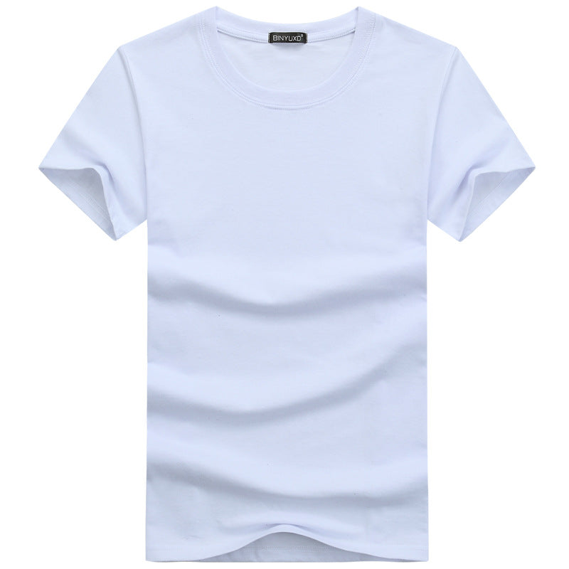 Wholesale Men Large Size Cotton Solid Color Basic Tees