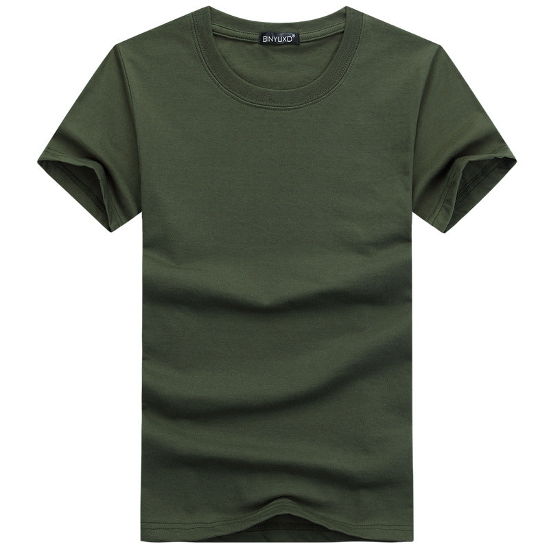 Wholesale Men Large Size Cotton Solid Color Basic Tees