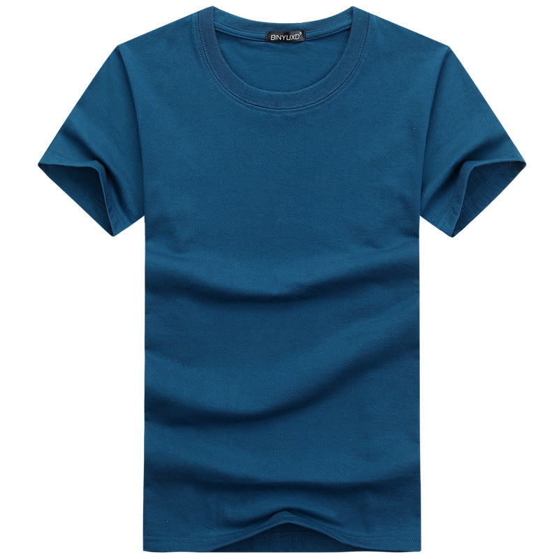 Wholesale Men Large Size Cotton Solid Color Basic Tees