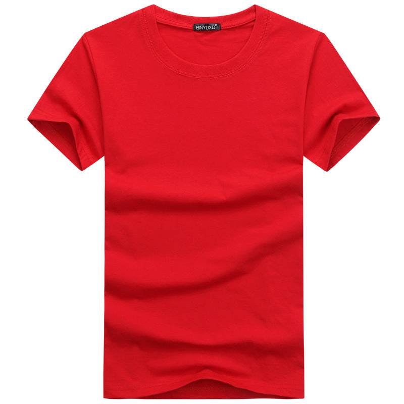 Wholesale Men Large Size Cotton Solid Color Basic Tees