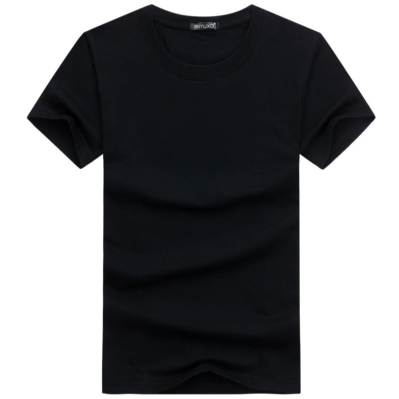 Wholesale Men Large Size Cotton Solid Color Basic Tees