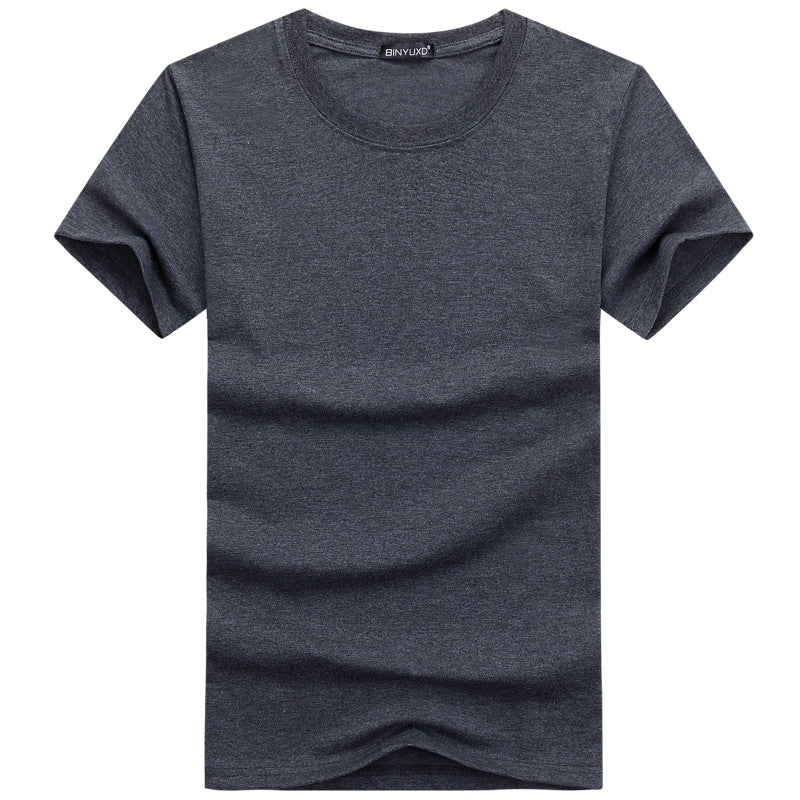 Wholesale Men Large Size Cotton Solid Color Basic Tees