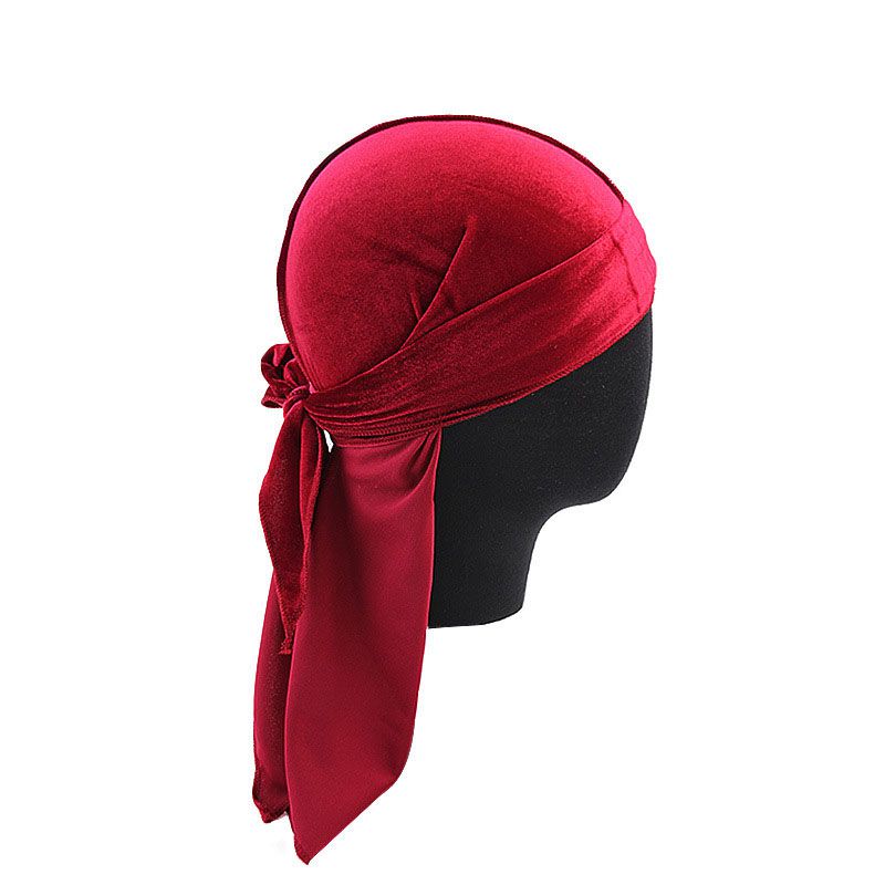 Wholesale Wholesale Men Women Solid Color Velvet Durag