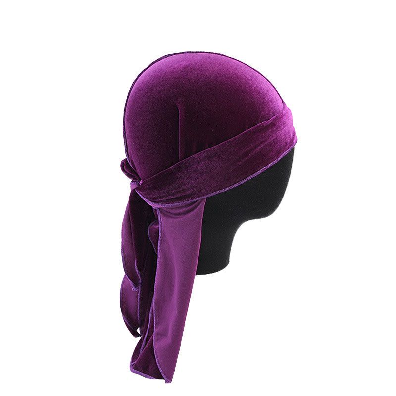 Wholesale Wholesale Men Women Solid Color Velvet Durag