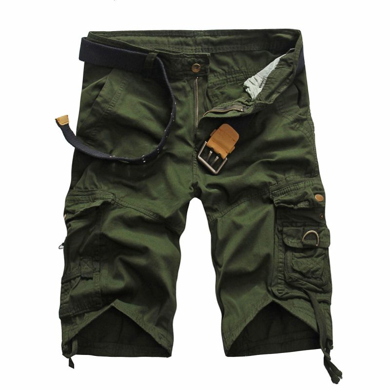 Wholesale Men Solid Color Casual Shorts Without Belt