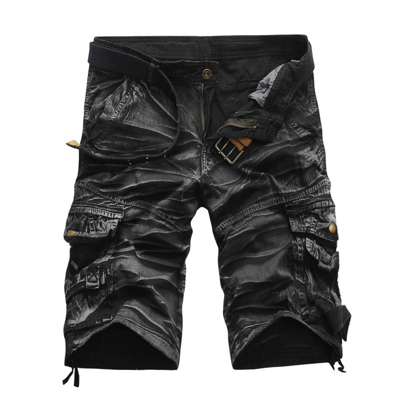 Wholesale Men Solid Color Casual Shorts Without Belt