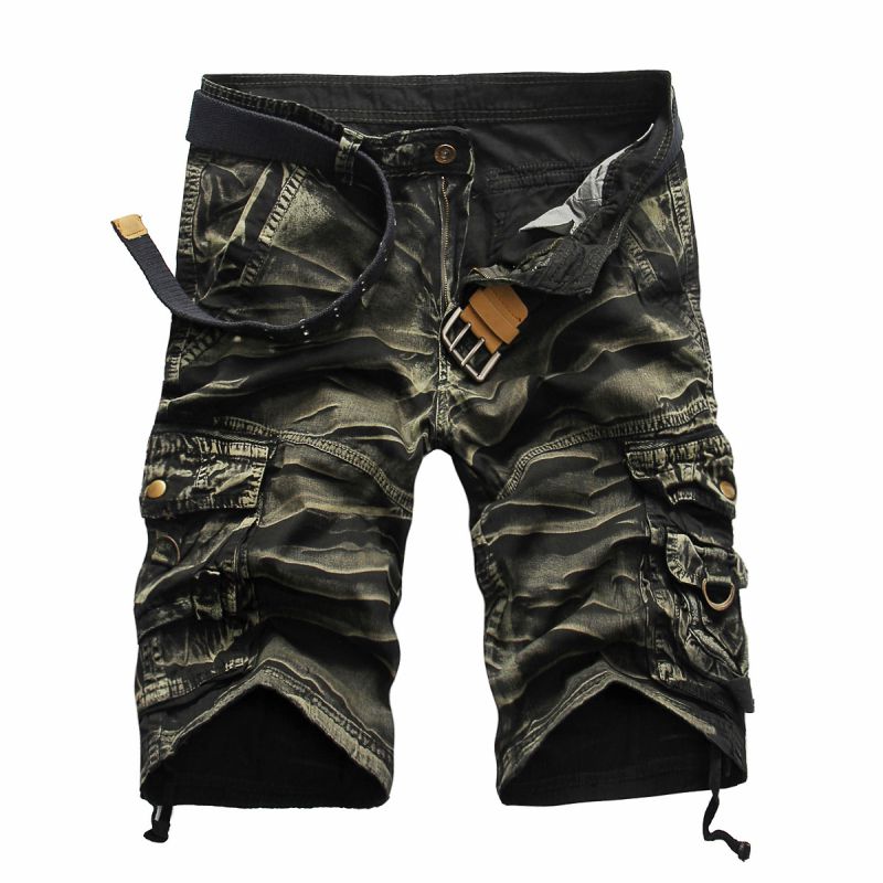 Wholesale Men Solid Color Casual Shorts Without Belt