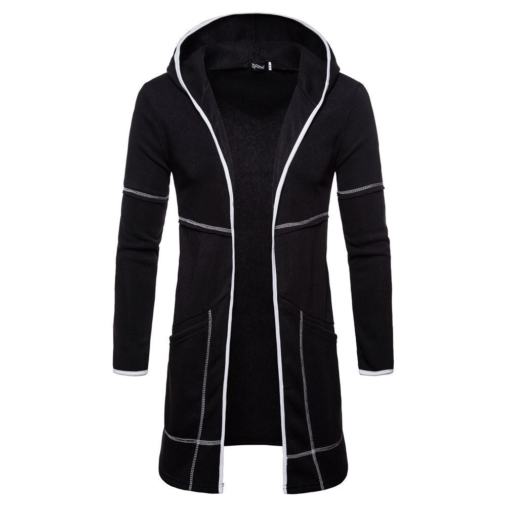 Wholesale Men Solid Color Long Sleeves Hooded Coat