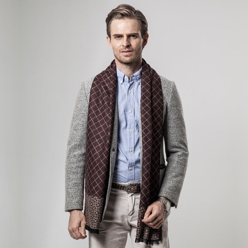 Wholesale Winter Men's Plaid Pattern Scarf