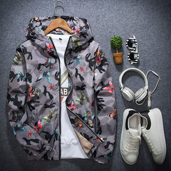 Wholesale M-3XL Mens Casual Camouflage Print Autumn Jacket