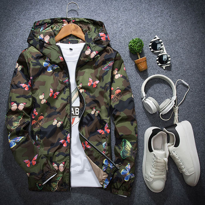 Wholesale M-3XL Mens Casual Camouflage Print Autumn Jacket