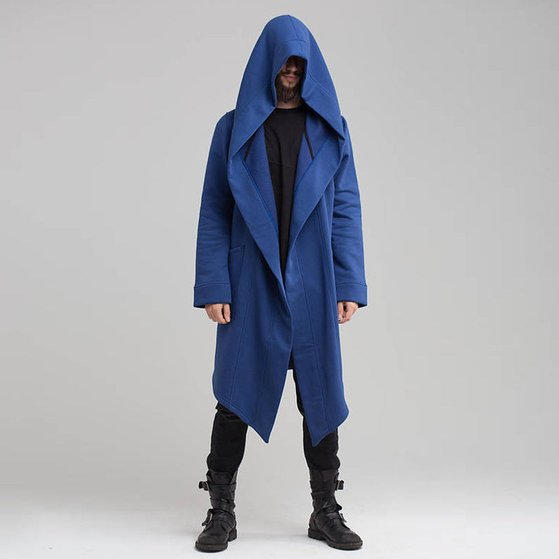 Wholesale S-3XL Men Fashion Solid Color Long-sleeve Hooded Coat