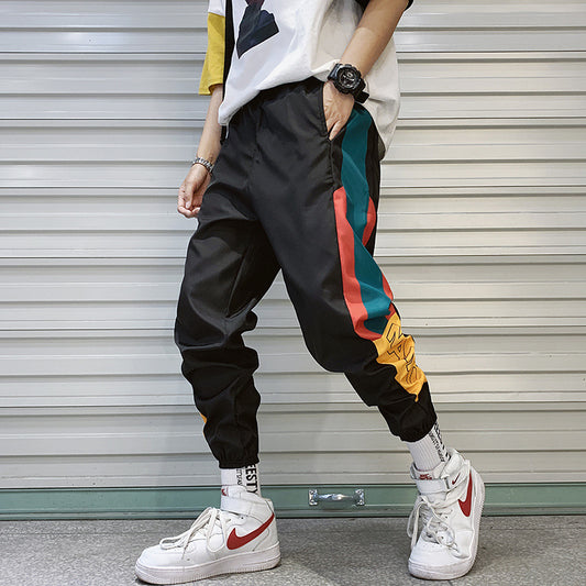 Wholesale S-2XL Fashion Blocking Color Men Jogger Pants