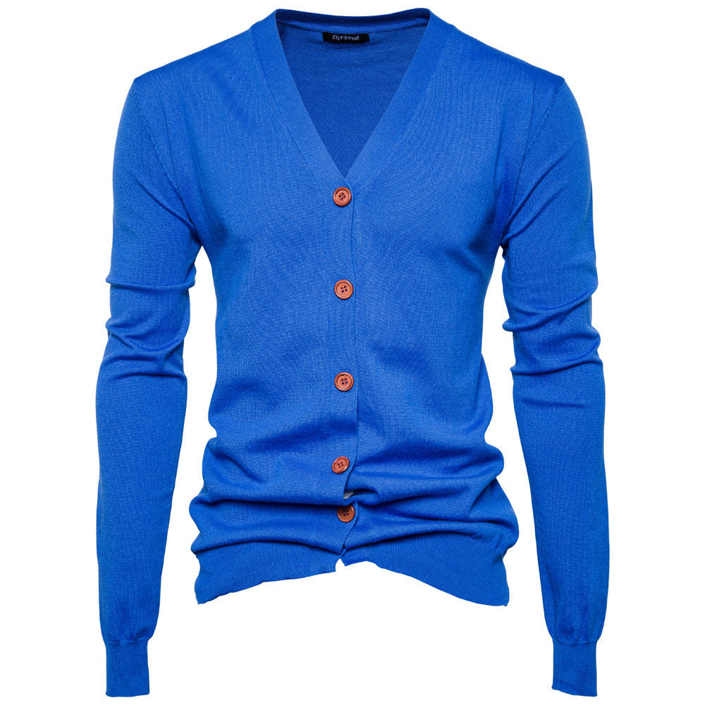 Wholesale M-XXL Men Casual Solid Color Long-sleeve Knitted Cardigan