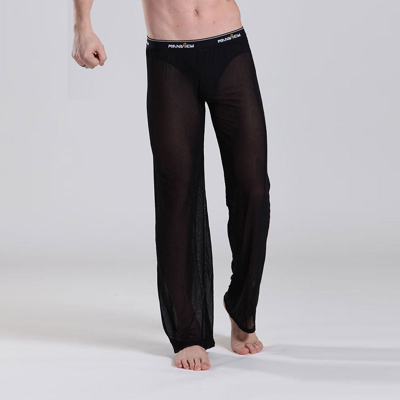 Wholesale M-2XL See-through Men Underwear Thin Casual Pants Sleepwear