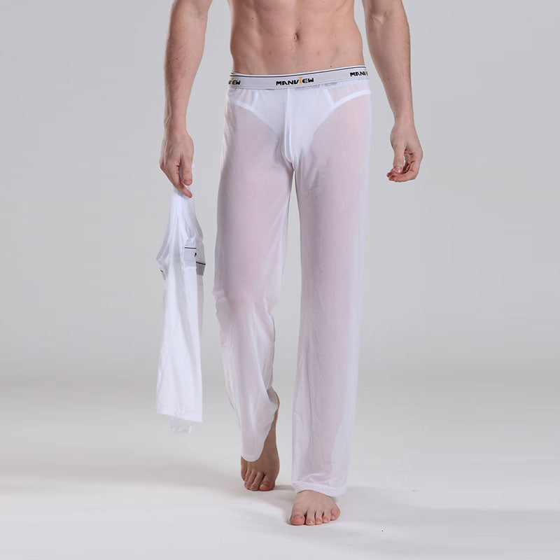 Wholesale M-2XL See-through Men Underwear Thin Casual Pants Sleepwear