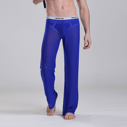 Wholesale M-2XL See-through Men Underwear Thin Casual Pants Sleepwear