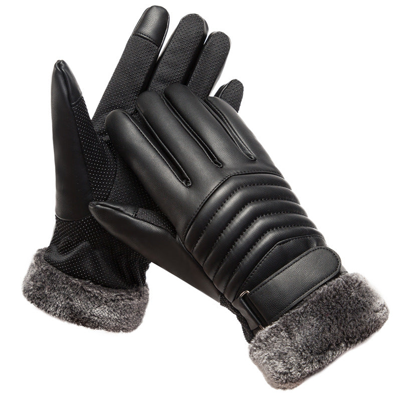 Wholesale Men Winter Plus Cashmere Warm Gloves