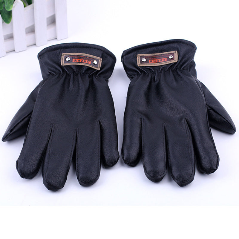 Wholesale Men Winter Thicken Warm Leather Gloves