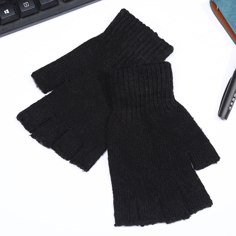 Wholesale Men Winter Warm Fingerless Knit Gloves