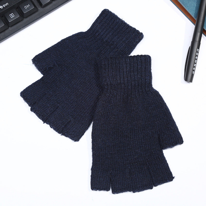 Wholesale Men Winter Warm Fingerless Knit Gloves