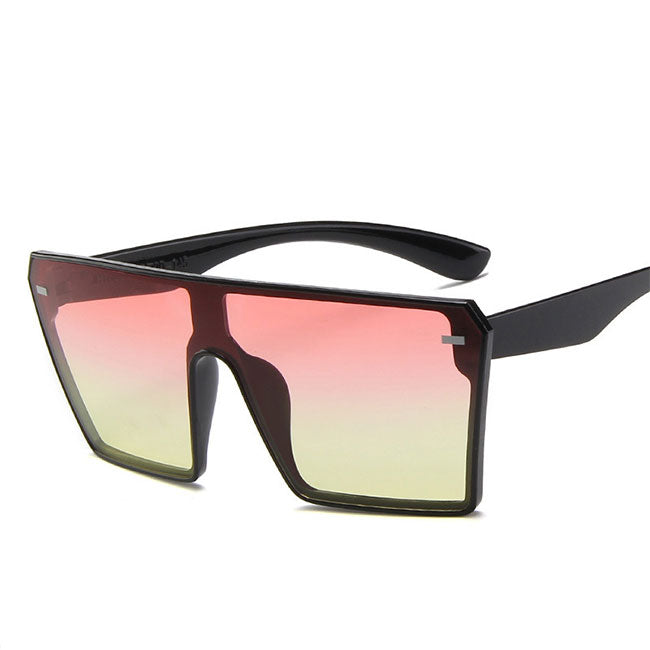 Wholesale Fashion Oversize Square Women Men Flat Top Gradient Sunglasses