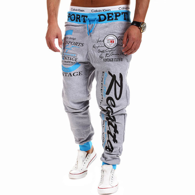 Wholesale M-3XL Unique Letter Print Drawstring Sports Pants