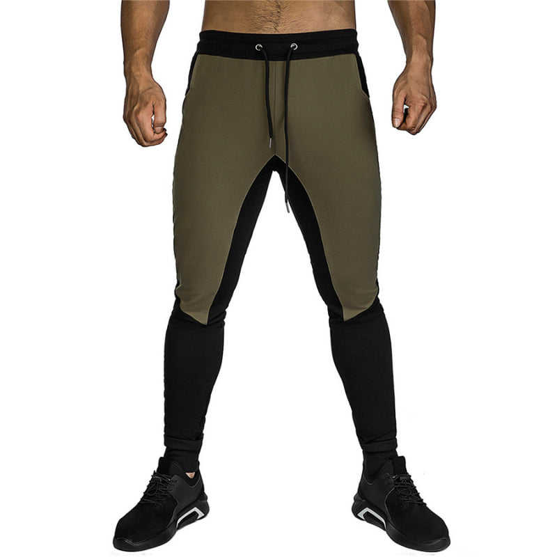 Wholesale M-2XL Contrast Color Men Drawstring Sports Jogger Pants