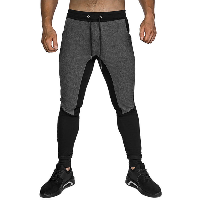 Wholesale M-2XL Contrast Color Men Drawstring Sports Jogger Pants