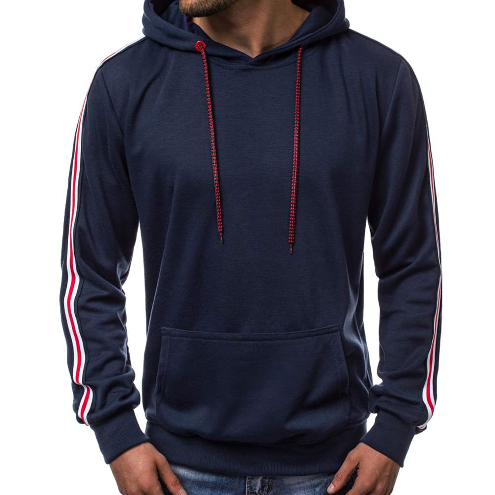 Wholesale M-3XL Men Casual Long-sleeve Drawstring Pullover Hoodies