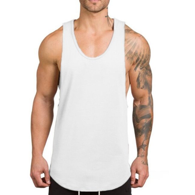 Wholesale M-XXL Men Solid Color Loose Sports Tank Top