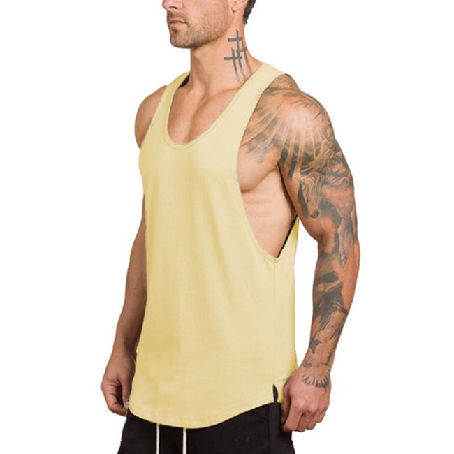 Wholesale M-XXL Men Solid Color Loose Sports Tank Top