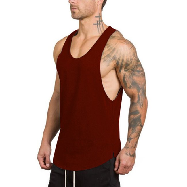 Wholesale M-XXL Men Solid Color Loose Sports Tank Top