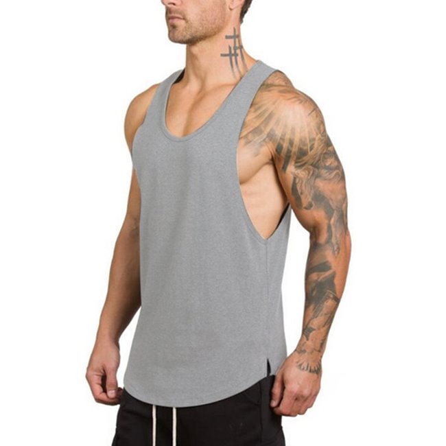 Wholesale M-XXL Men Solid Color Loose Sports Tank Top