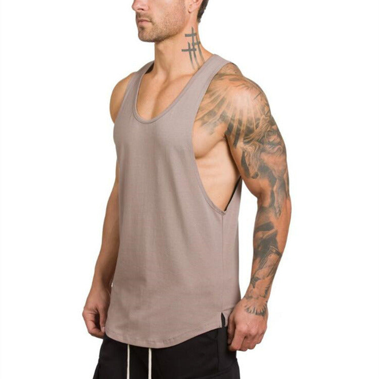 Wholesale M-XXL Men Solid Color Loose Sports Tank Top