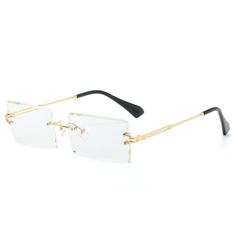 Wholesale Men Women Rimless Square Polarized Sunglasses