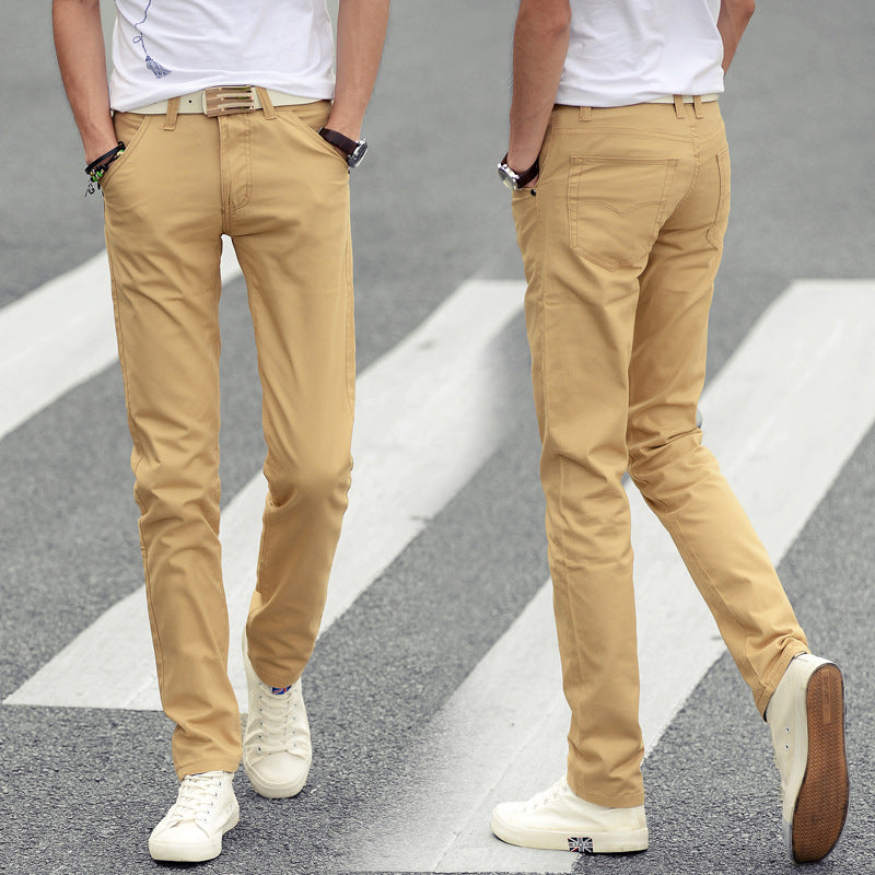 Wholesale XXS-3XL Men Solid Color Slim Fit Straight Pants