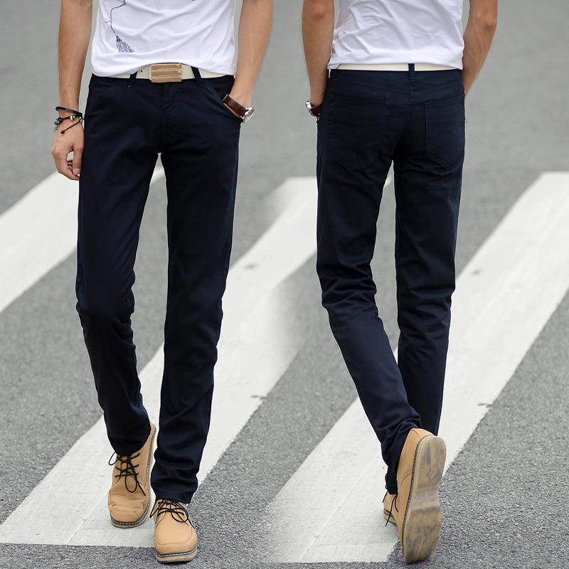 Wholesale XXS-3XL Men Solid Color Slim Fit Straight Pants